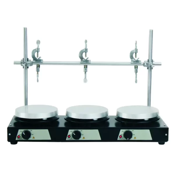 Conjunto modelo 502-3, de 3 placas aquecedoras Ø14 cm, até 360°C com 3900 W para 3 provas de 1 L
