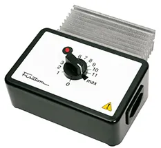 Regulador de potência modelo 409, bivolt para aquecedores com até 1.800 W em 115 V ou 3600 W em 230V.